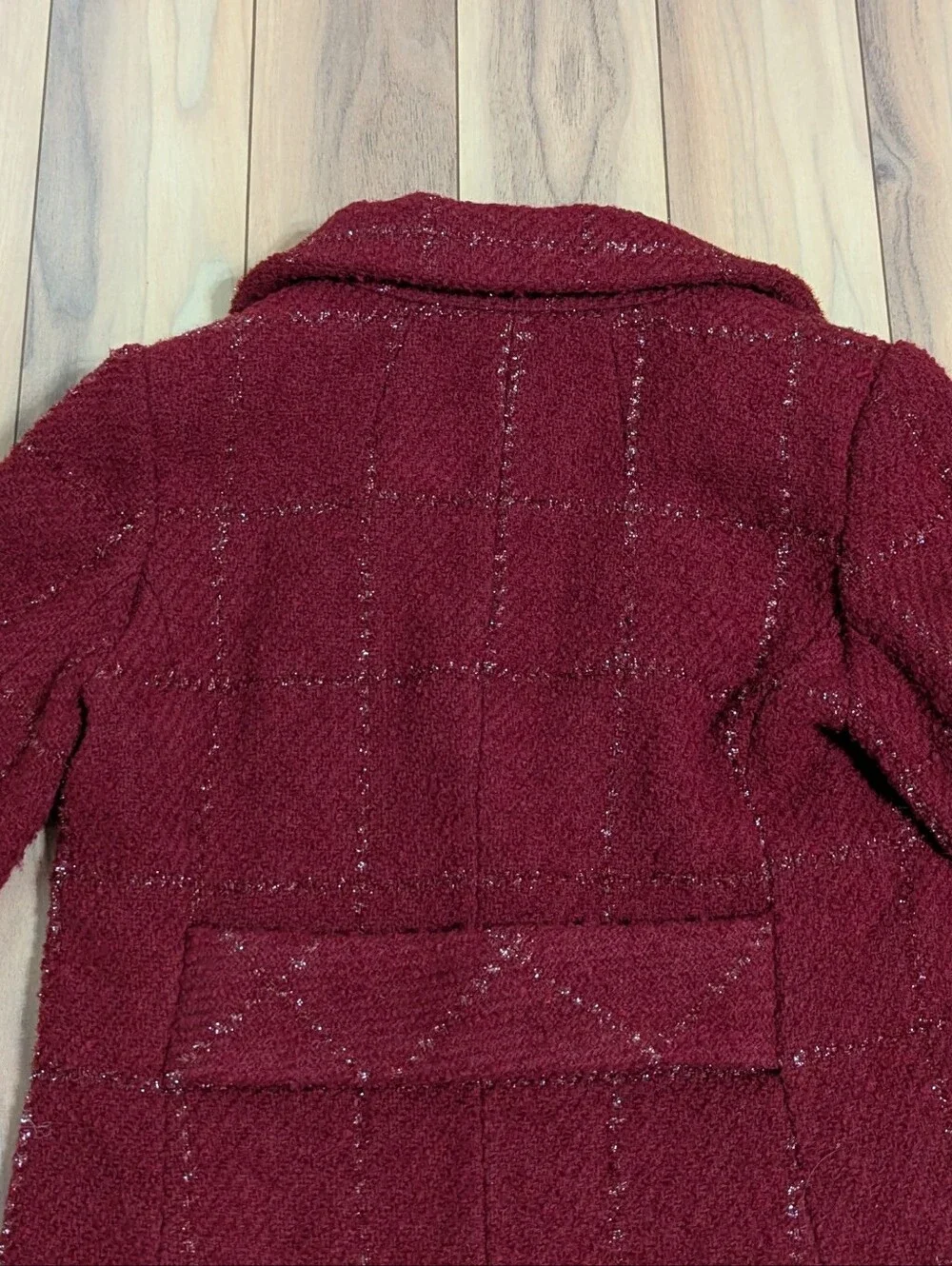 EUC! Kate Spade New York Wool Pea Coat In Dark Red Size XS - Picture 14 of 16